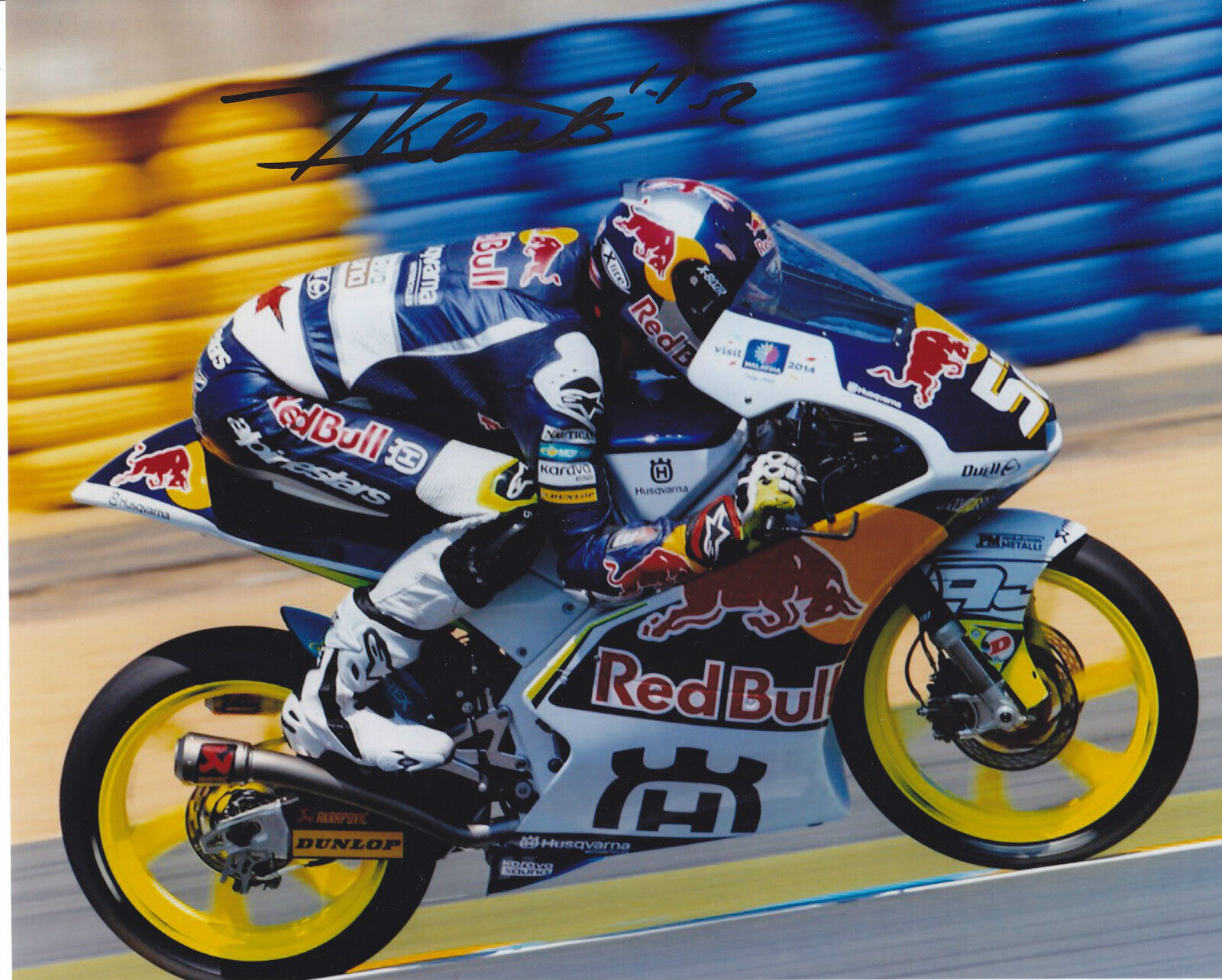 DANNY KENT Signed Moto3 RED BULL HUSQVARNA AJO 10x8 Colour Photo Poster painting