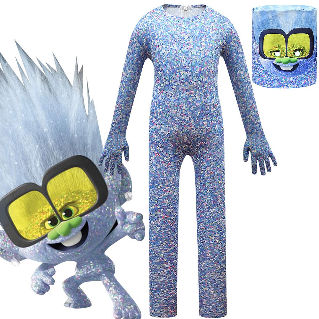 Kids Trolls World Tour Tiny Diamond Cosplay Zentai Suit Halloween Costume Children Jumpsuit Bodysuit Outfits-Pajamasbuy