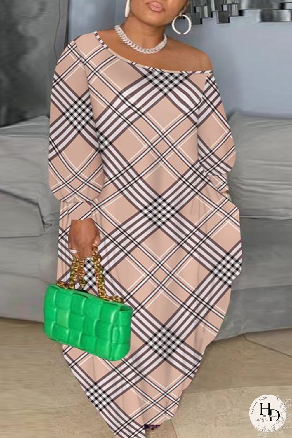 White Casual Print Patchwork O Neck Printed Dress Plus Size Dresses