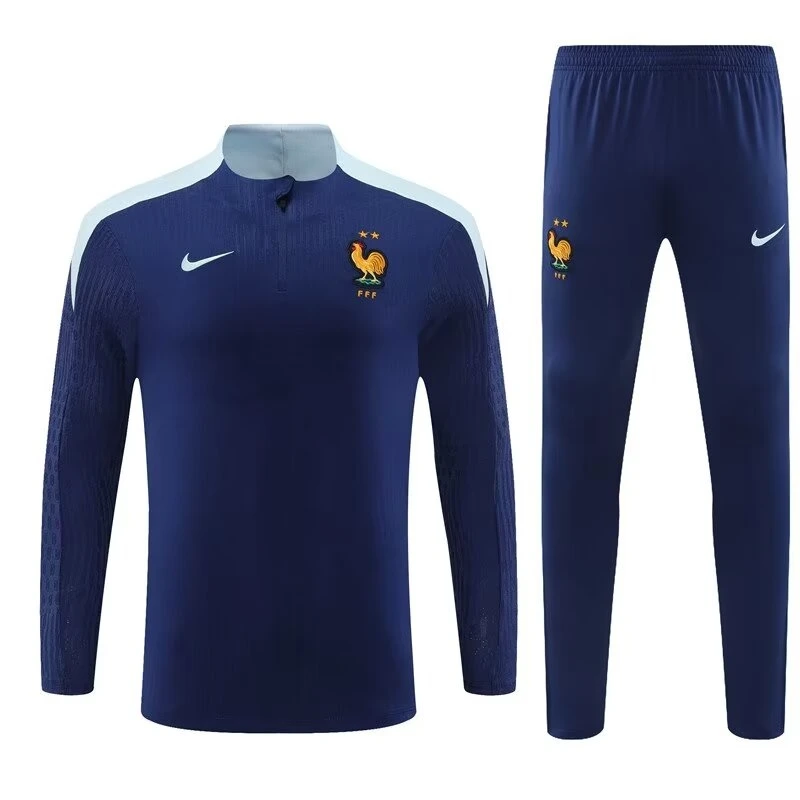 2024 France Blue Long Sleeve Training Suit