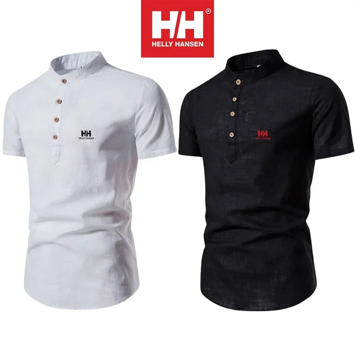 Lněn&eacute; jednobarevn&eacute; lež&eacute;rn&iacute; tričko s kr&aacute;tk&yacute;m ruk&aacute;vem Helly-Hansen&reg;