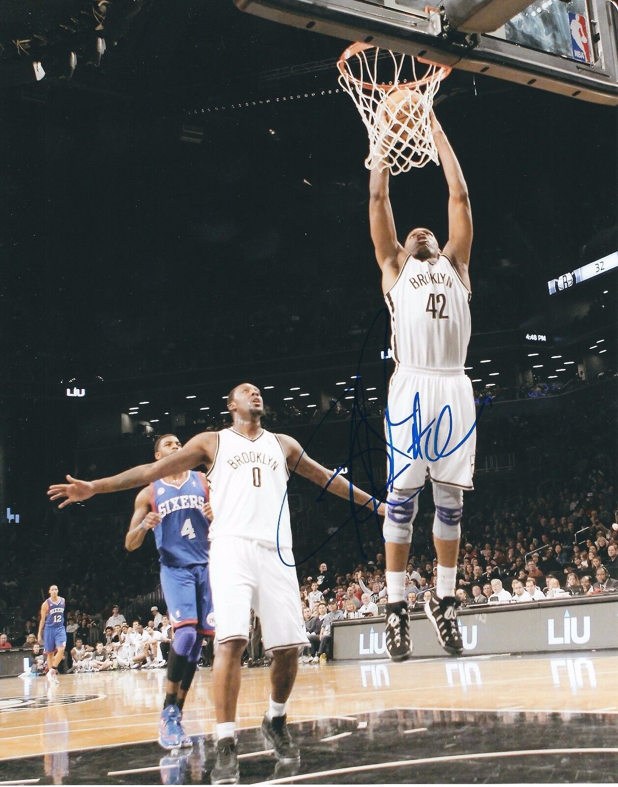 Signed 8x10 JERRY STACKHOUSE Brooklyn Nets Autographed Photo Poster painting w/COA