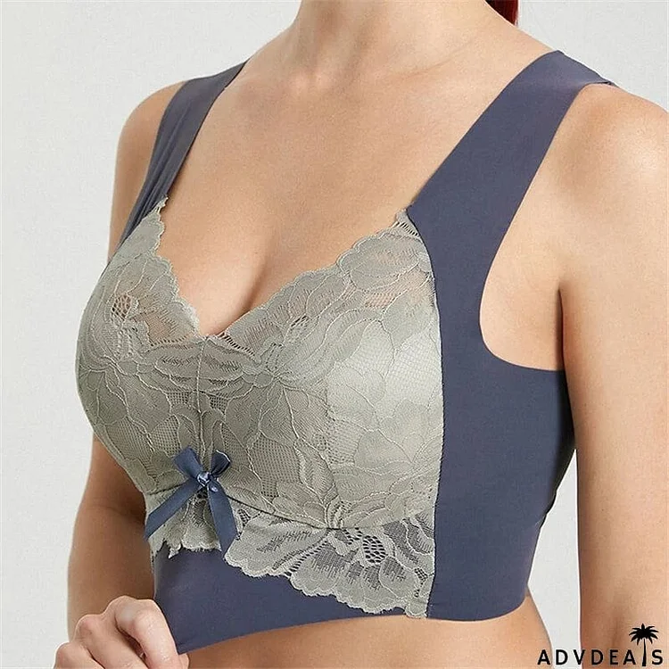 Flower Bowknot Wireless Minimize Non Closure Bras