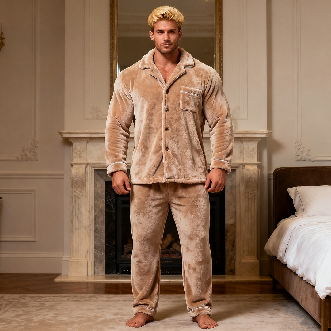 Men's Autumn/Winter Warm Christmas Daily Pajama Set-inspireuse