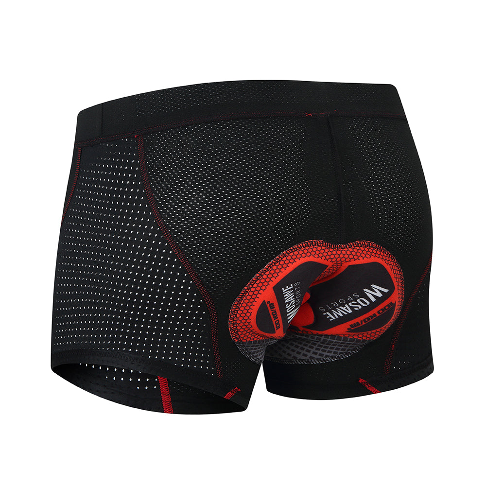 WOSAWE Men's 5D Gel Padded Cycling Shorts – Quick Dry Lycra Bike Tights With Zipper, Black (Sizes M-3XL)