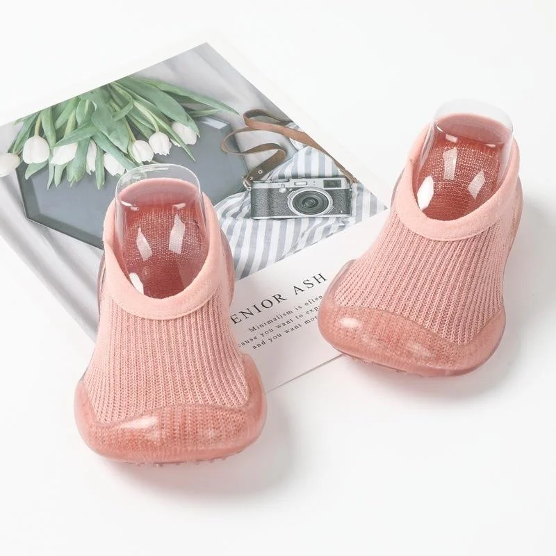 Baby Boys Girls Sock Shoes Autumn Non-slip Floor Socks Kids Soft Rubber Sole Toddler Shoes Socks Baby Socks with Rubber Soles