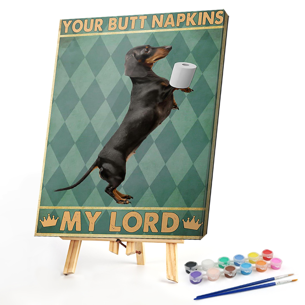 

40*50CM - Paint By Numbers - Vintage Dog Dachshund Poster, 501 Original