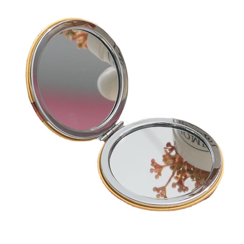 Cartoon Double-sided Portable Makeup Mirror Round Mini Mirror Bag Makeup Mirror Student Women Folding Small Mirror