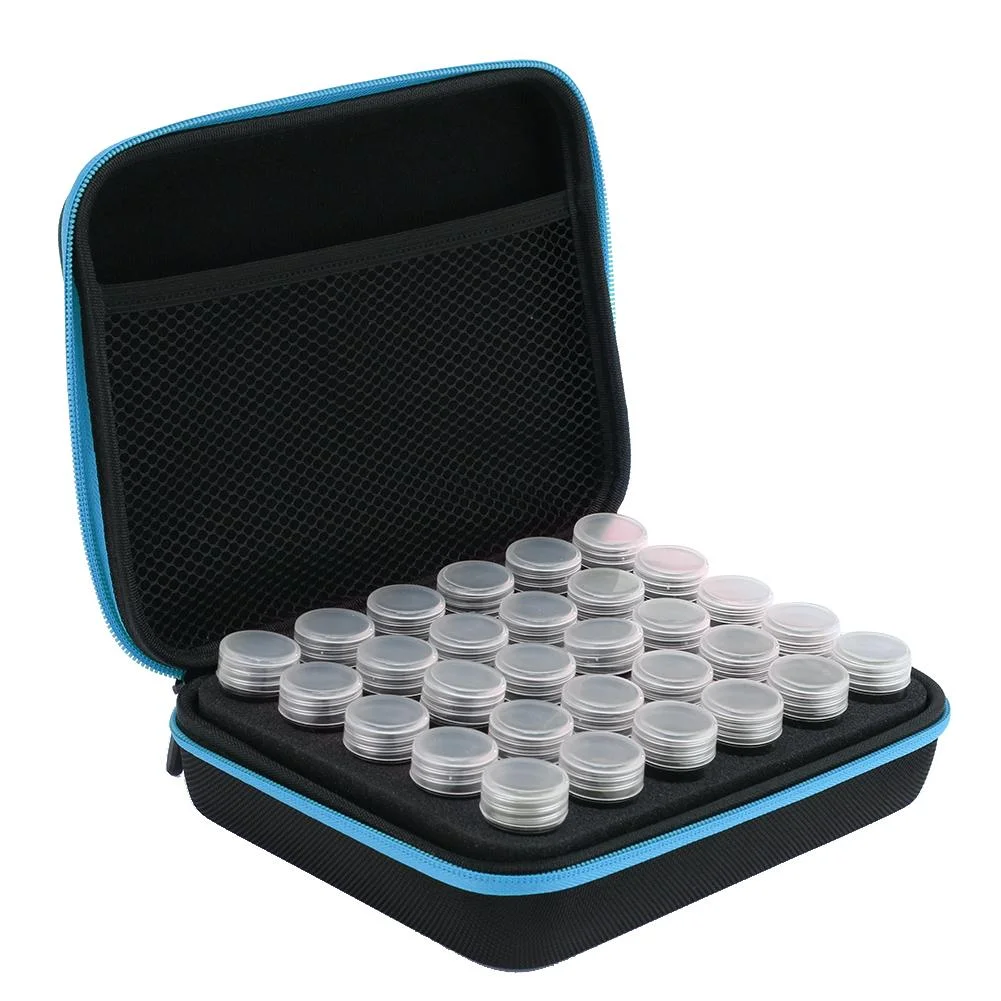 30 Bottles Diamond Painting Charms Box Embroidery Tool Storage Bag (Blue)