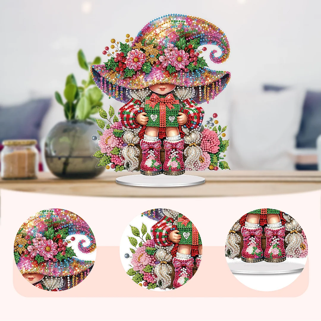 2D Flat Acrylic Girl DIY Desktop Diamond Art Kits for Home Office Desktop Decor