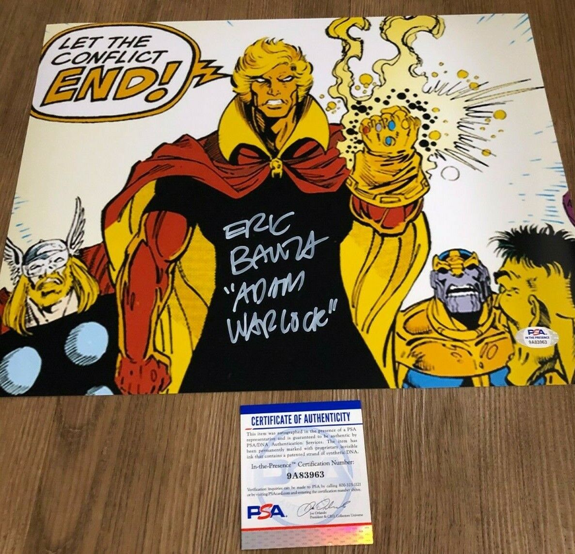 Eric Bauza Adam Warlock Thor Avengers Signed Autographed 11x14 Photo Poster painting PSA B (1)