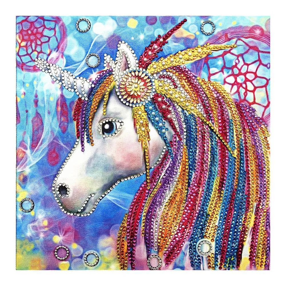 Diamond Painting - Special Shaped Drill - Colorful Unicorn(30*30cm)