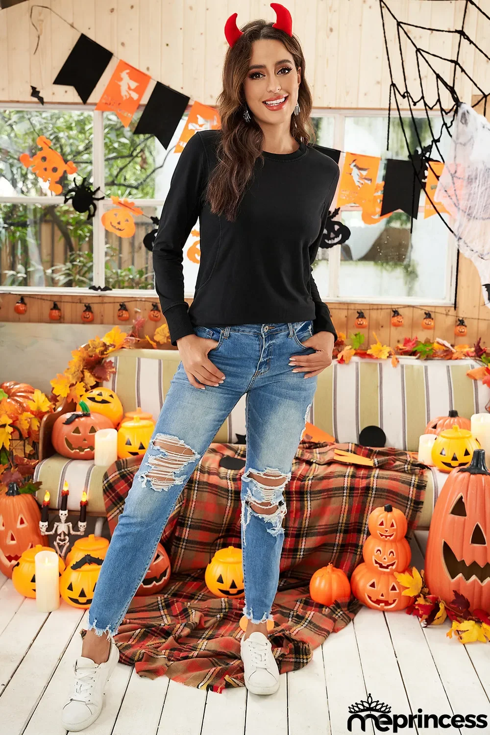 Black Wash Fleece Pullover Sweatshirt