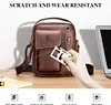 BAIGIO Umh&auml;ngetasche Herren Leder Schultertasche Vintage Crossbody Bag Messenger Herrentasche zum Umh&auml;ngen Ledertasche M&auml;nner Tasche mit Abnehmbarem Gurt f&uuml;r Business Arbeit Reise