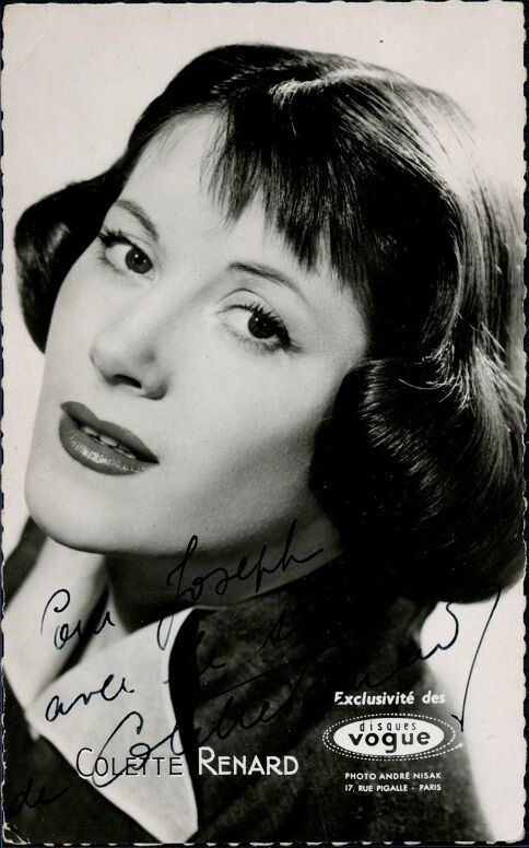 French Actress and Singer COLETTE RENARD Vintage Signed Photo Poster painting