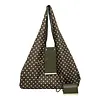 Polka Dot Nylon Storage Shoulder Bag with Key Ring Expandable Keychain Tote Bag Large Capacity Stylish Foldable Tote Handbag for Shopping Travel Commute