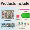 (US Local)4Pcs Vintage Flowers DIY Diamond Painting Bookmark Craft Kit