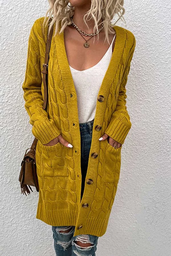 Casual Loose Button Knit Cardigan