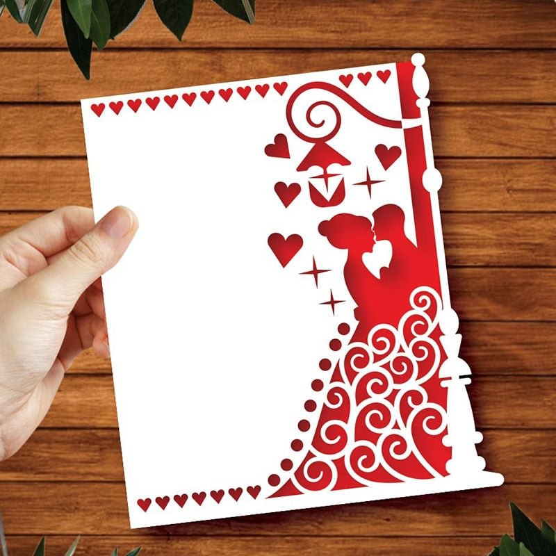 TOP EXPRESSION Wedding Couple Heart Border Metal Cutting Dies Stencils for DIY Scrapbooking Decorative Embossing DIY Paper Cards