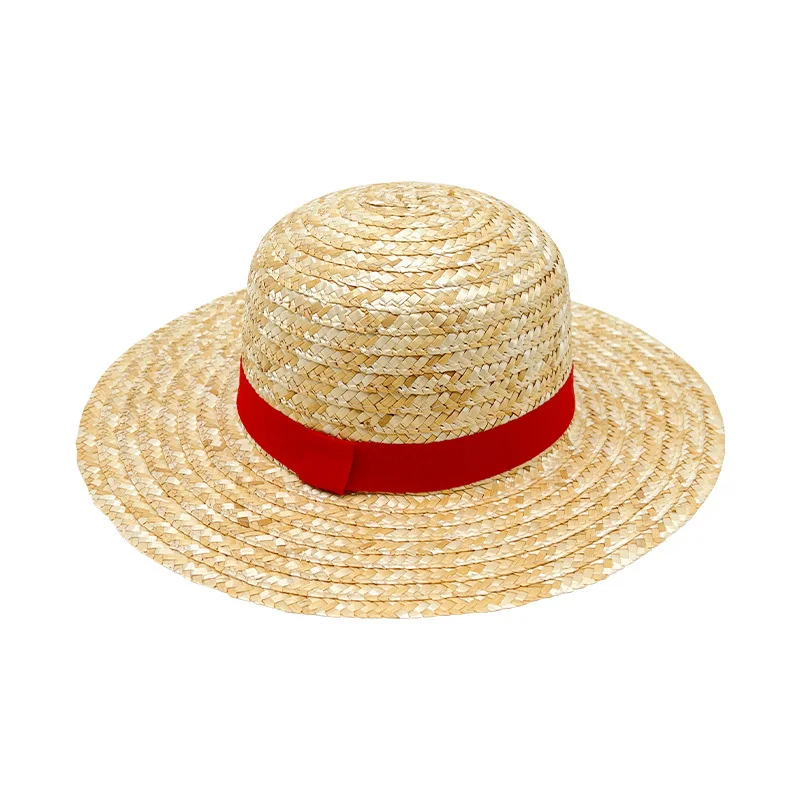 One Piece Flat Top Beach Hat Sun Protection Straw Hat、、URBENIE
