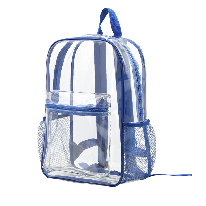 Large Capacity Transparent Backpack PVC Casual Zipper Waterproof Clear Backpack School Bag Travel Bagpack Vacation Beach bag Back to School