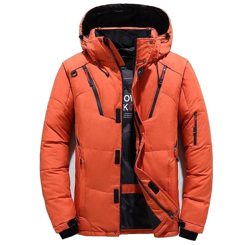 Rogoman Men's Outdoor Hoodie Down Jacket Thermal Warm Windproof