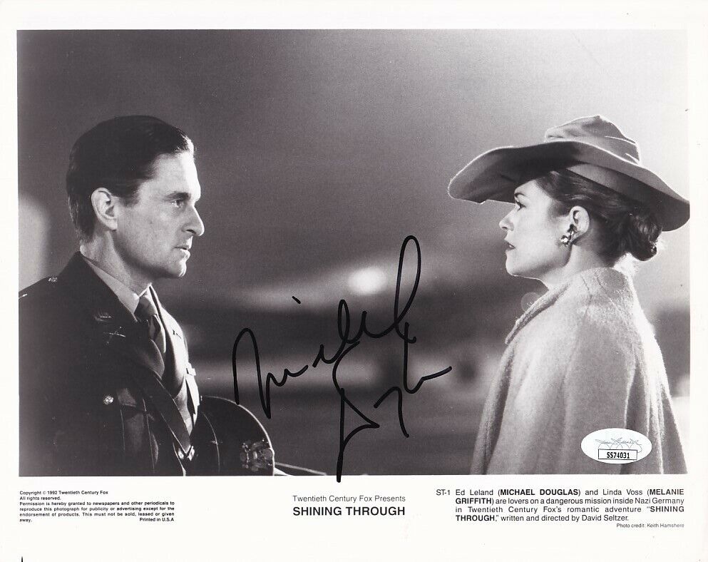 Michael Douglas autographed signed auto Shining Through 8x10 movie Photo Poster painting JSA COA