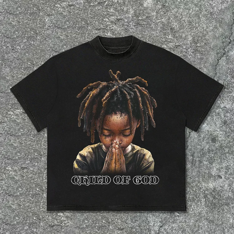 Child Of God First Sunday Prayer Graphic Print Cotton T-Shirt
