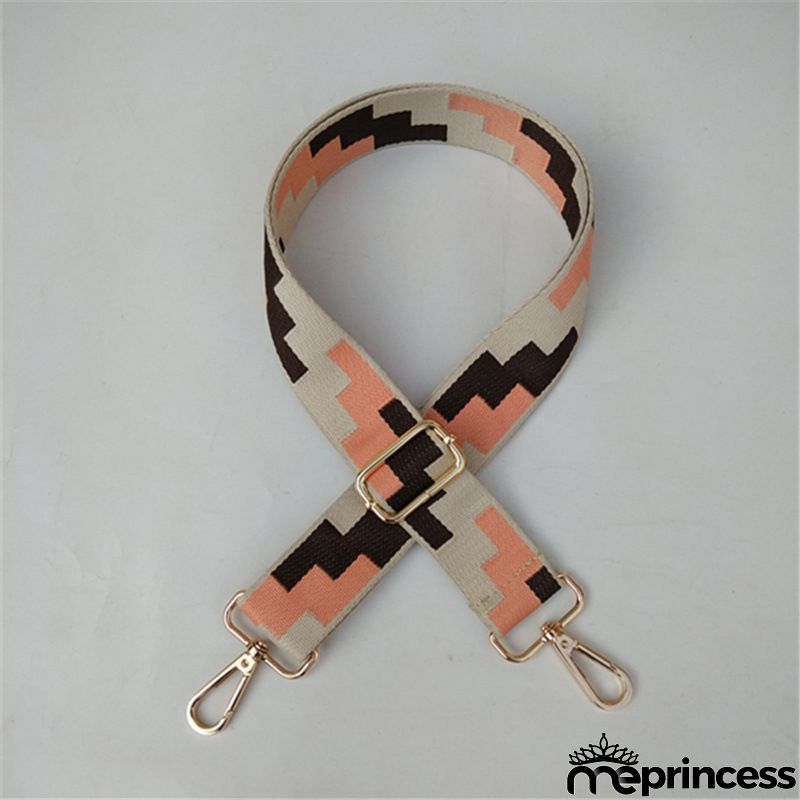 Women Fashion Color Block Adjustable Decompression Replacement Long Strap Bag Accessories