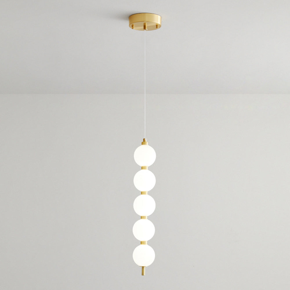 Modern White Ball LED Copper Pendant Light