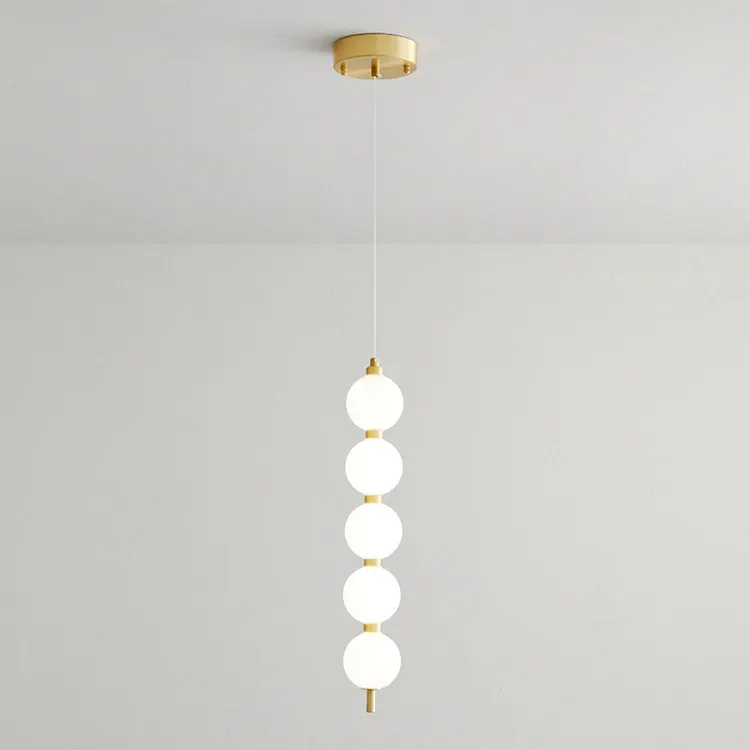 Modern White Ball LED Copper Pendant Light