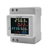 6IN1 DIN-Rail AC Volt Monitor Digital Active Power Factor Energy Meter 110V 220V