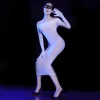 Sexy Porn Dress Full-Body Oil Shiny Glossy Sheer Dresses Transparent High Elasticity Night Club Wear Erotic Lingerie