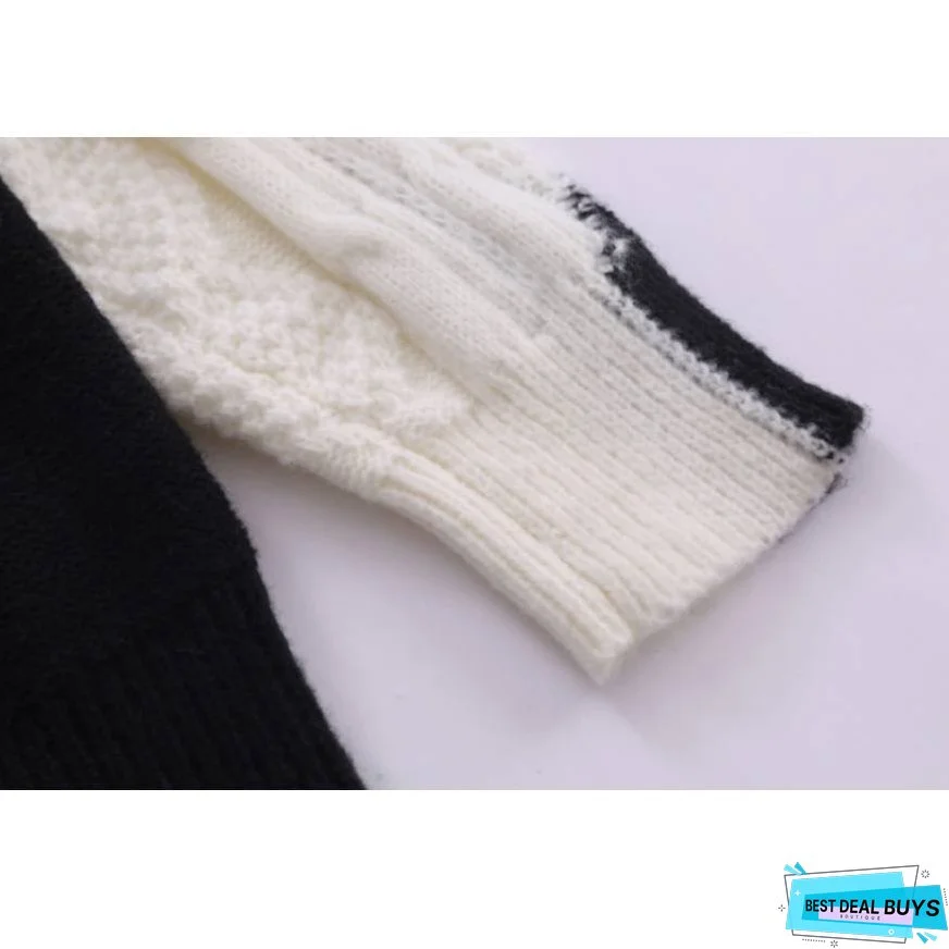 Color Block Turtleneck Sweater