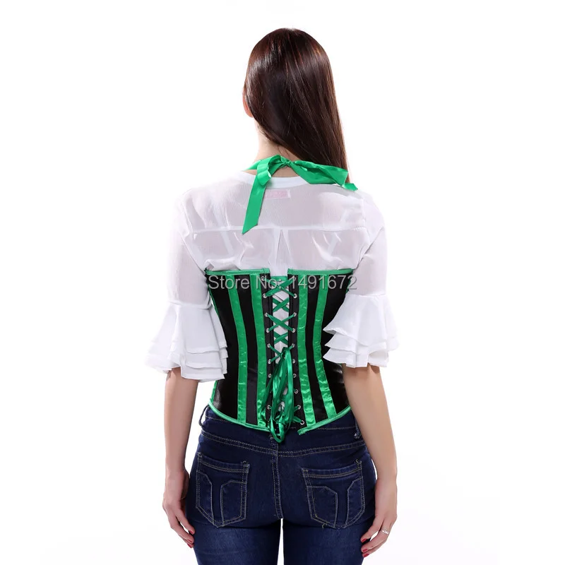 Billionm Sapubonva Underbust Corset Straps Sexy Striped Halter Corsets and Bustiers Tops Plus Size Corselet Overbust Vest Red Black White