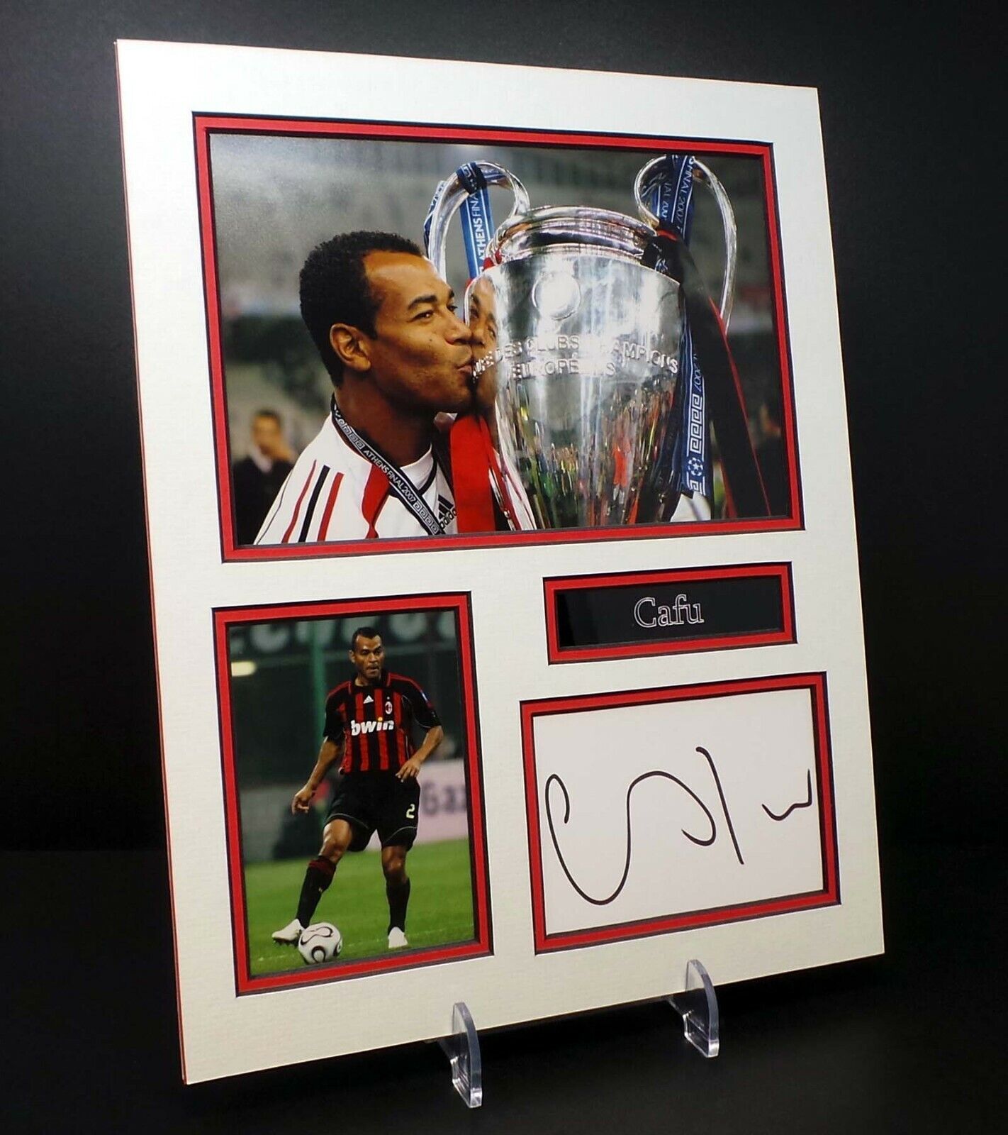 CAFU Signed Mounted Photo Poster painting Display AFTAL RD COA AC Milan Brazil World Cup Winner