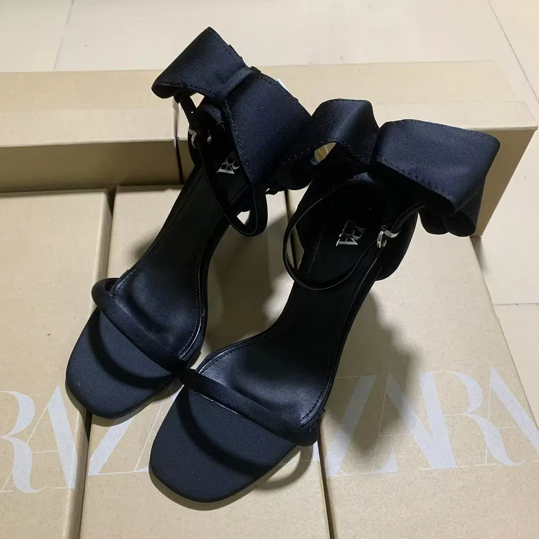 Breakj Breakj New 2025 Spring And Autumn High Heel With A Gripping Bag And Bows Fashion Wearing Women's Sandals