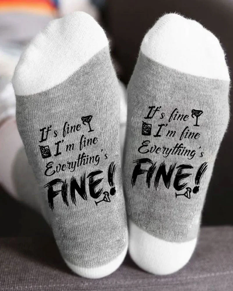 It's Fine I'm Fine Everything is Fine Socks