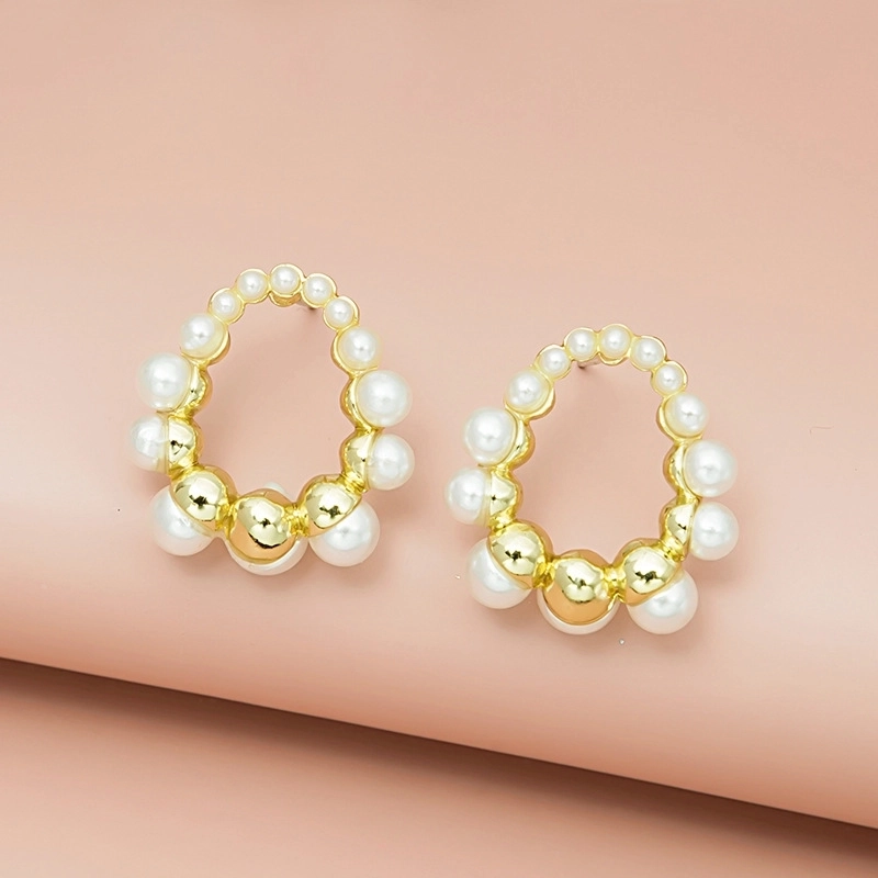 1 Pair Minimalist Classic Style Round Beaded Imitation Pearl Earrings Ear Studs