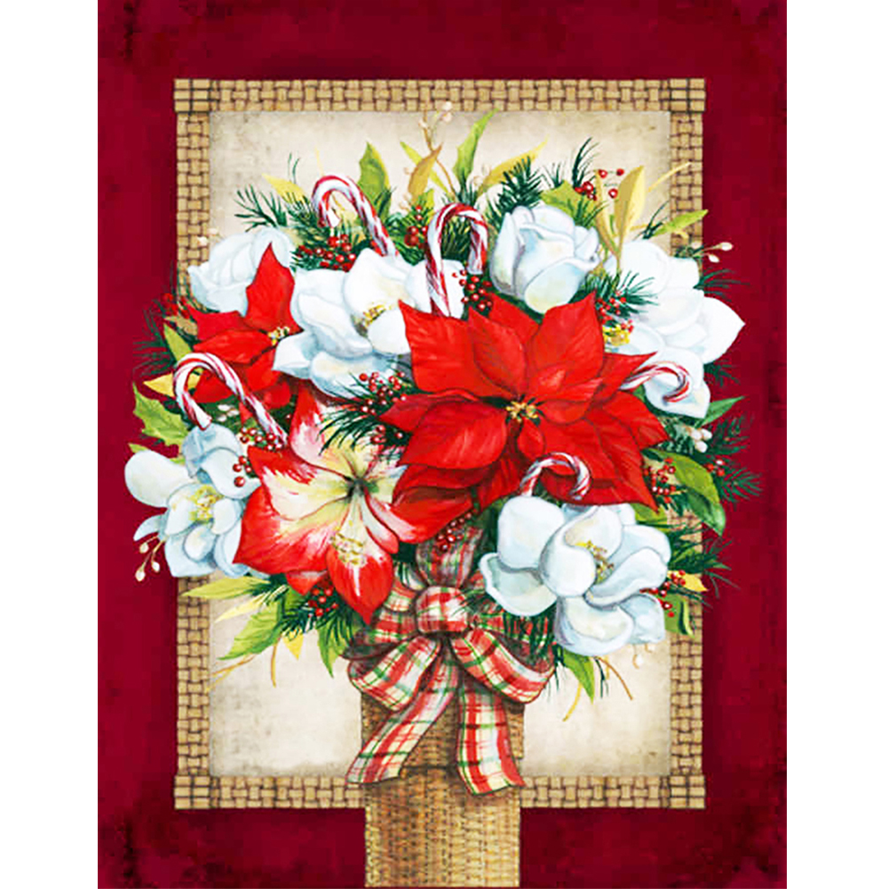 

Christmas Poinsettia Bouquet - Round Drill Diamond Painting - 30*40CM, 501 Original