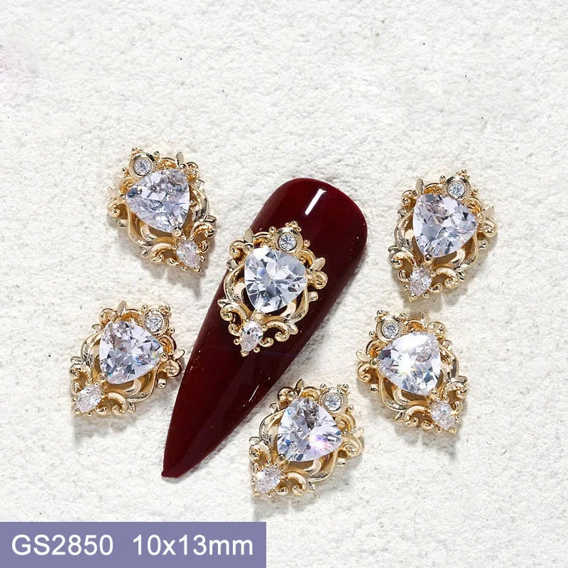 10pcs/lot GS2850 Luxury Alloy Zircon Nail Art Crystals Jewelry Gems Rhinestone Nails Accessories Supplies Decorations Charms