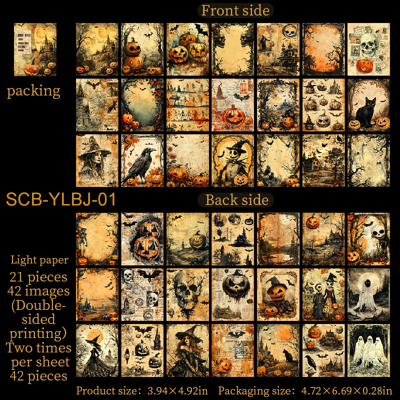 Material Paper - Ghost Notes Series Vintage Dark Skull 
