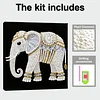 DIY Pearl Painting Elephant for Home Decor with Frame(25x25cm)