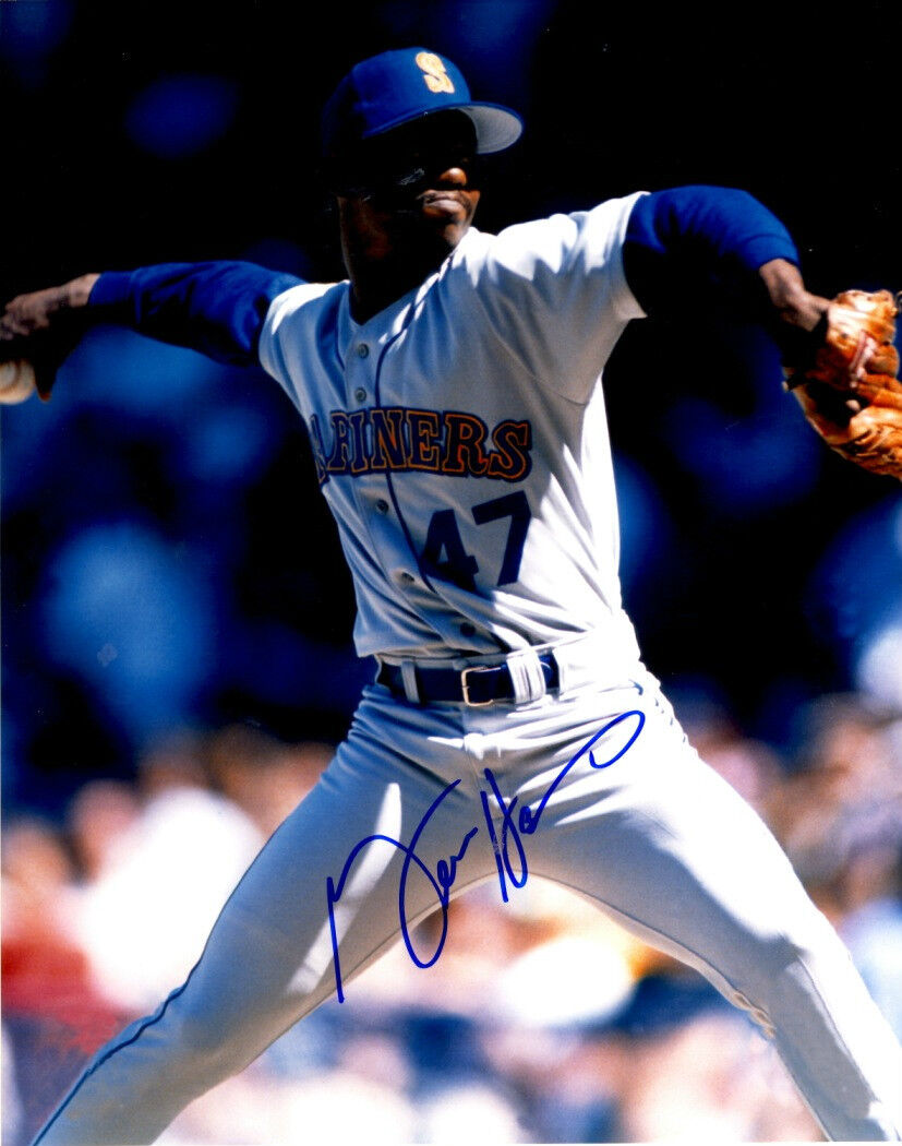 Signed 8x10 GENE HARRIS Seattle Mariners Photo Poster painting - COA