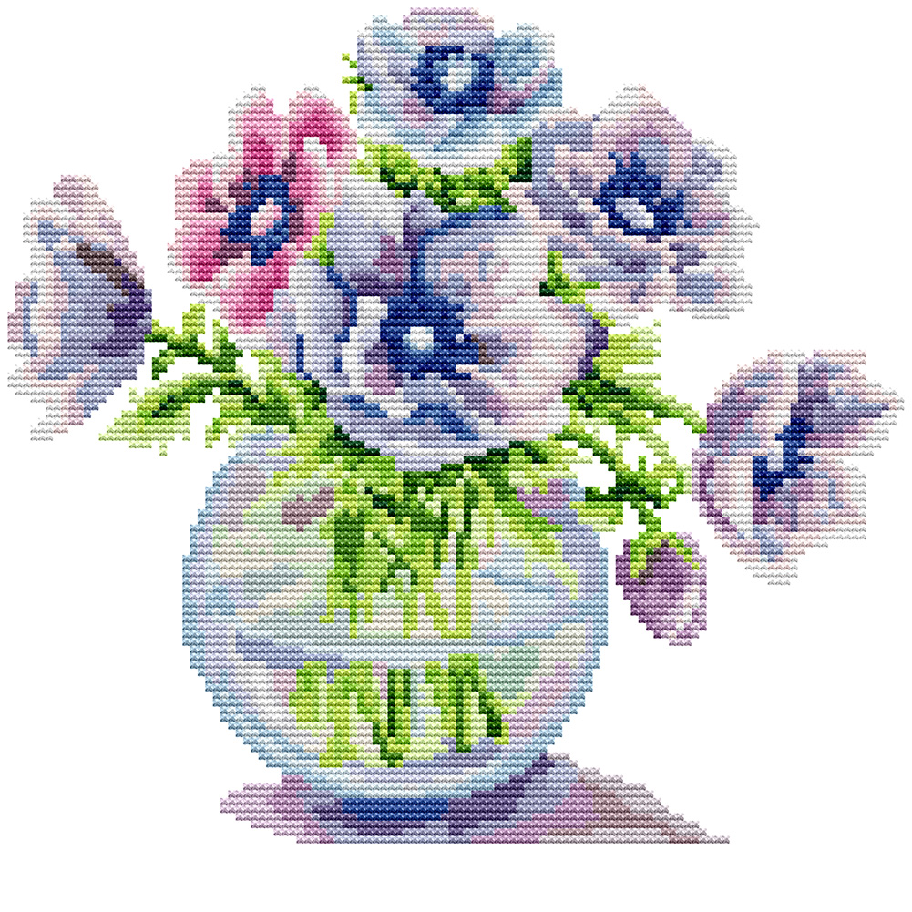 

29*29CM - 14CT Stamped Cross Stitch-Flowers Series, 501 Original