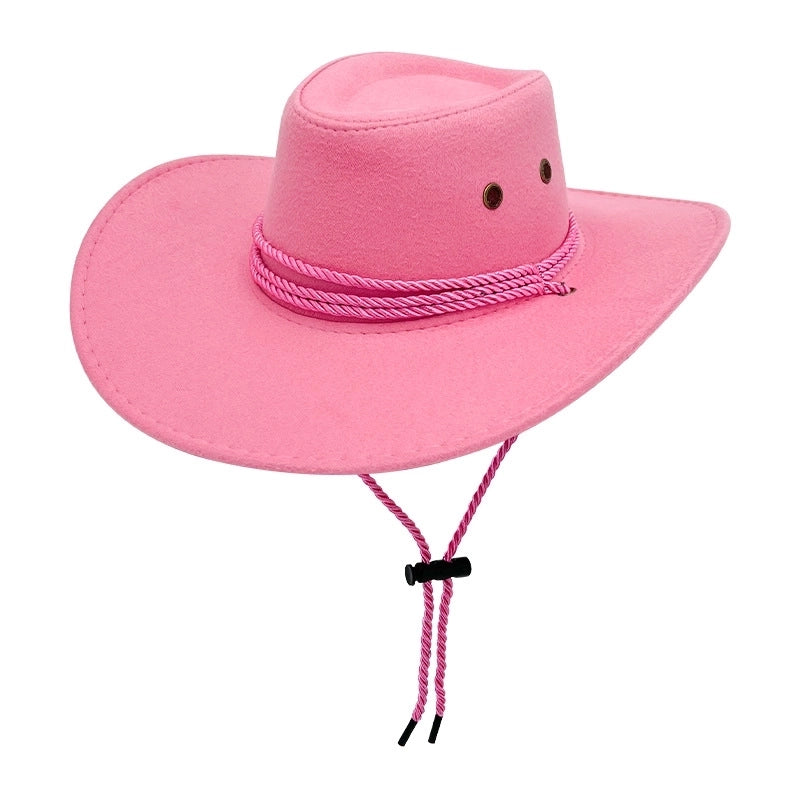 Unisex Retro Solid Color Cowboy Hat