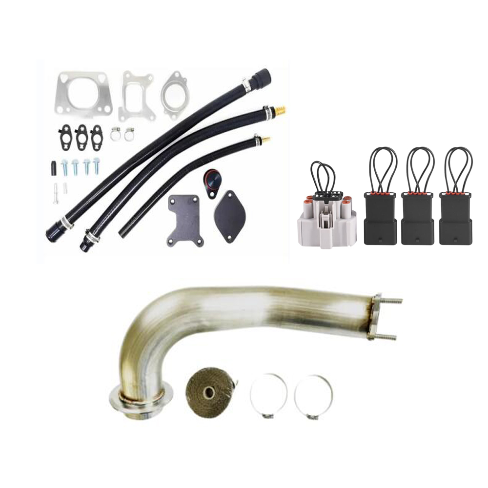 20172023 GM 6.6L Duramax L5P EGR Delete kit with 3.5" Downpipe and 20172019 CAN Bus Plugs Fits