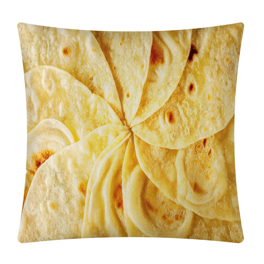 

Snack Tortilla Pattern Linen Pillowcase Square Pillow Cover for Home (14, 501 Original