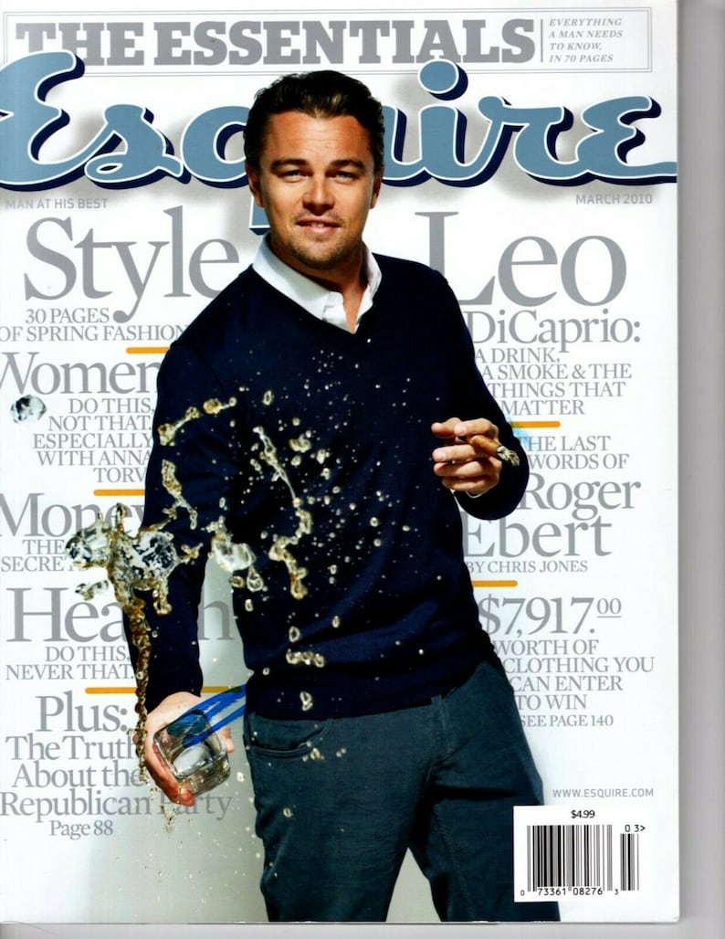 Leonardo leo dicaprio signed autographed esquire magazine