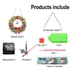 2D Flat DIY Christmas Wreath Acrylic Diamond Painting Clock Pendant Home Decor